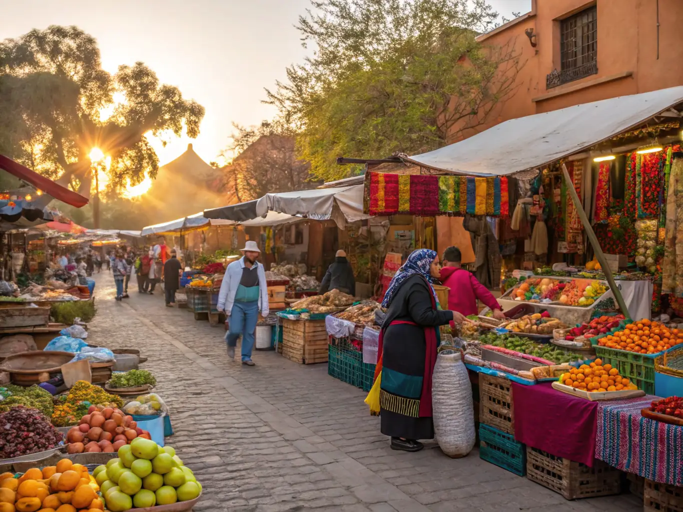 A vibrant image showcasing a group of local artisans displaying their crafts at a CreativPulse-sponsored market. The scene is lively, with people interacting and appreciating the handmade goods.